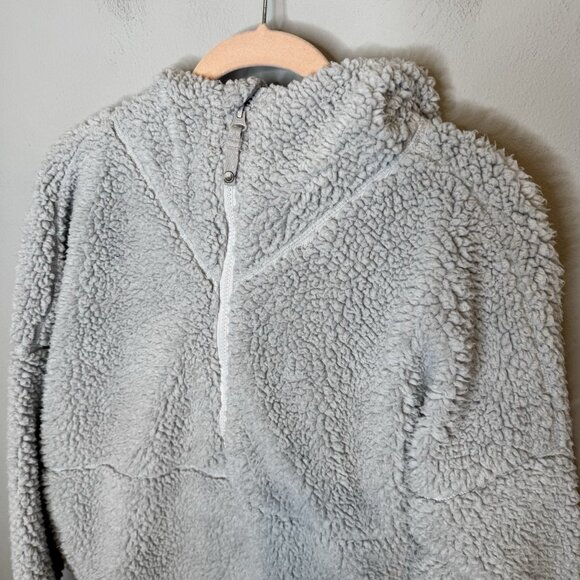 Women’s Prana Teddy Jacket Quarter Zip Medium Gray Hooded Grey Pullover - Picture 3 of 10